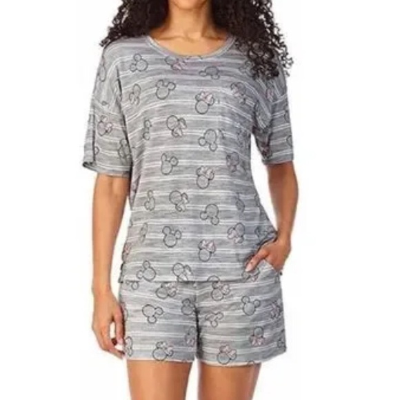 Disney Other - Disney 2-Pc Mickey & Minnie Pajama Shorts Set